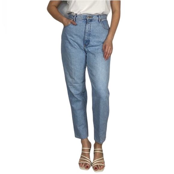 Vintage 90s Enuf International Classic Light Wash High Waisted Tapered Mom Jeans - Picture 1 of 14